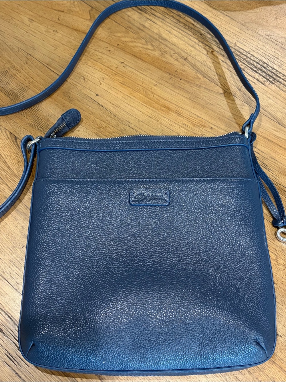 Brighton Blossom Hill Carter Straw Messenger Bag Purse-royal blue embroidered - Picture 15 of 16